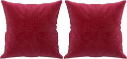 vidaXL - Sierkussens - 2 - st - 40x40 - cm - fluweel - wijnrood