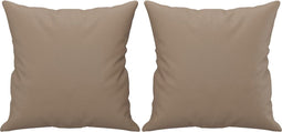 vidaXL - Sierkussens - 2 - st - 40x40 - cm - kunstleer - cappuccino