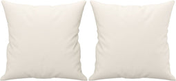vidaXL - Sierkussens - 2 - st - 40x40 - cm - kunstleer - crèmekleurig