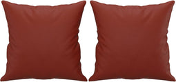 vidaXL - Sierkussens - 2 - st - 40x40 - cm - kunstleer - wijnrood