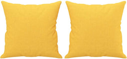vidaXL - Sierkussens - 2 - st - 40x40 - cm - stof - lichtgeel