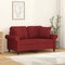 vidaXL - Sierkussens - 2 - st - 40x40 - cm - stof - wijnrood
