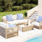 vidaXL - Sierkussens - 4 - st - gestreept - 60x60 - cm - stof - blauw - en - wit