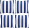 vidaXL - Sierkussens - 4 - st - gestreept - 60x60 - cm - stof - blauw - en - wit