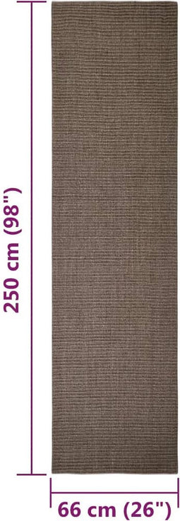 vidaXL Sisalmat voor krabpaal 66x250 cm bruin