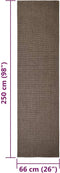vidaXL Sisalmat voor krabpaal 66x250 cm bruin