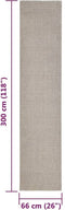 vidaXL Sisalmat voor krabpaal 66x300 cm zandkleurig