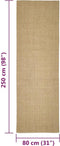 vidaXL Sisalmat voor krabpaal 80x250 cm