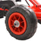 vidaXL Skelter met pedalen en pneumatische banden rood