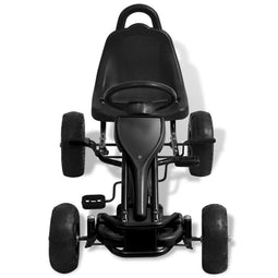 vidaXL Skelter met pedalen en pneumatische banden zwart