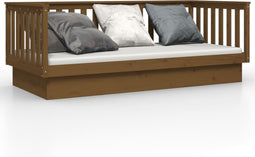 vidaXL - Slaapbank - 100 - x - 200 - cm - massief - grenenhout - honingbruin