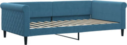 vidaXL - Slaapbank - 100x200 - cm - fluweel - blauw