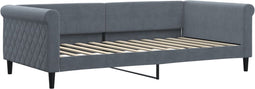 vidaXL - Slaapbank - 100x200 - cm - fluweel - donkergrijs