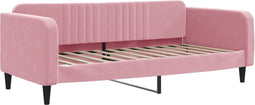 vidaXL - Slaapbank - 100x200 - cm - fluweel - roze
