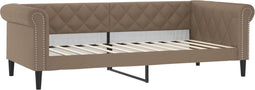 vidaXL - Slaapbank - 100x200 - cm - kunstleer - cappuccinokleurig