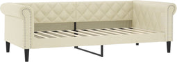vidaXL - Slaapbank - 100x200 - cm - kunstleer - crèmekleurig