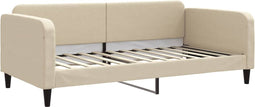vidaXL - Slaapbank - 100x200 - cm - stof - crèmekleurig