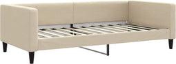 vidaXL - Slaapbank - 100x200 - cm - stof - crèmekleurig