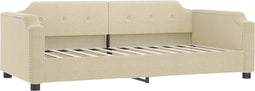 vidaXL - Slaapbank - 100x200 - cm - stof - crèmekleurig