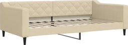 vidaXL - Slaapbank - 100x200 - cm - stof - crèmekleurig