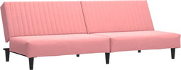 vidaXL - Slaapbank - 2-zits - fluweel - roze