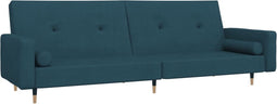 vidaXL - Slaapbank - 2-zits - met - 2 - kussens - fluweel - blauw