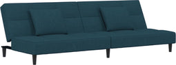 vidaXL - Slaapbank - 2-zits - met - 2 - kussens - fluweel - blauw