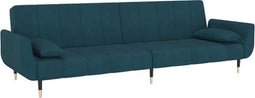 vidaXL - Slaapbank - 2-zits - met - 2 - kussens - fluweel - blauw