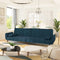 vidaXL - Slaapbank - 2-zits - met - 2 - kussens - fluweel - blauw