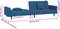vidaXL - Slaapbank - 2-zits - met - 2 - kussens - fluweel - blauw