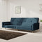 vidaXL - Slaapbank - 2-zits - met - 2 - kussens - fluweel - blauw