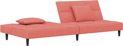 vidaXL - Slaapbank - 2-zits - met - 2 - kussens - fluweel - roze