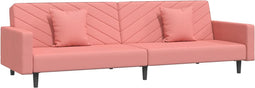 vidaXL - Slaapbank - 2-zits - met - 2 - kussens - fluweel - roze