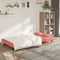 vidaXL - Slaapbank - 2-zits - met - 2 - kussens - fluweel - roze
