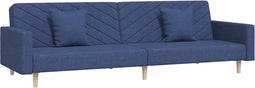 vidaXL - Slaapbank - 2-zits - met - 2 - kussens - stof - blauw
