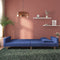 vidaXL - Slaapbank - 2-zits - met - 2 - kussens - stof - blauw