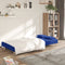 vidaXL - Slaapbank - 2-zits - met - 2 - kussens - stof - blauw