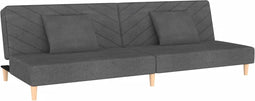 vidaXL - Slaapbank - 2-zits - met - 2 - kussens - stof - donkergrijs