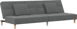 vidaXL - Slaapbank - 2-zits - met - 2 - kussens - stof - donkergrijs