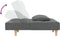 vidaXL - Slaapbank - 2-zits - met - 2 - kussens - stof - donkergrijs
