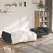 vidaXL - Slaapbank - 2-zits - met - 2 - kussens - stof - donkergrijs