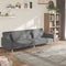vidaXL - Slaapbank - 2-zits - met - 2 - kussens - stof - lichtgrijs