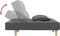 vidaXL - Slaapbank - 2-zits - met - 2 - kussens - stof - lichtgrijs
