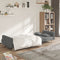 vidaXL - Slaapbank - 2-zits - met - 2 - kussens - stof - lichtgrijs