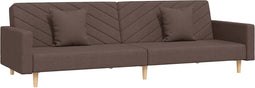 vidaXL - Slaapbank - 2-zits - met - 2 - kussens - stof - taupe