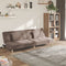 vidaXL - Slaapbank - 2-zits - met - 2 - kussens - stof - taupe