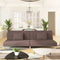 vidaXL - Slaapbank - 2-zits - met - 2 - kussens - stof - taupe
