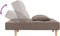 vidaXL - Slaapbank - 2-zits - met - 2 - kussens - stof - taupe