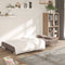 vidaXL - Slaapbank - 2-zits - met - 2 - kussens - stof - taupe