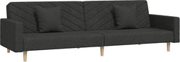 vidaXL - Slaapbank - 2-zits - met - 2 - kussens - stof - zwart